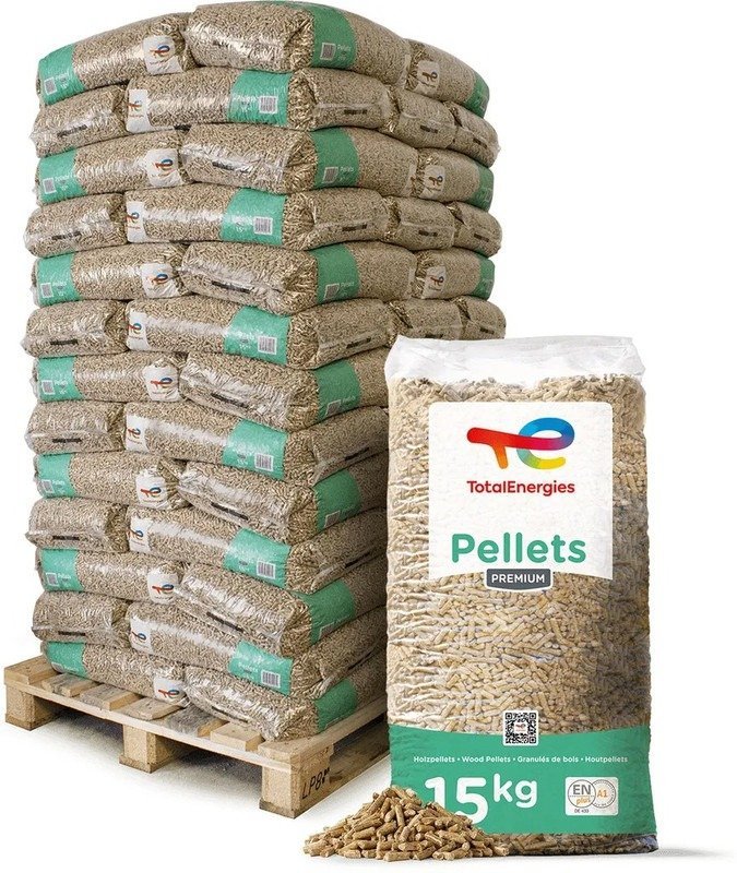 TotalEnergies Pellets de Bois Premium – 975 kg (65 sacs de 15 kg)